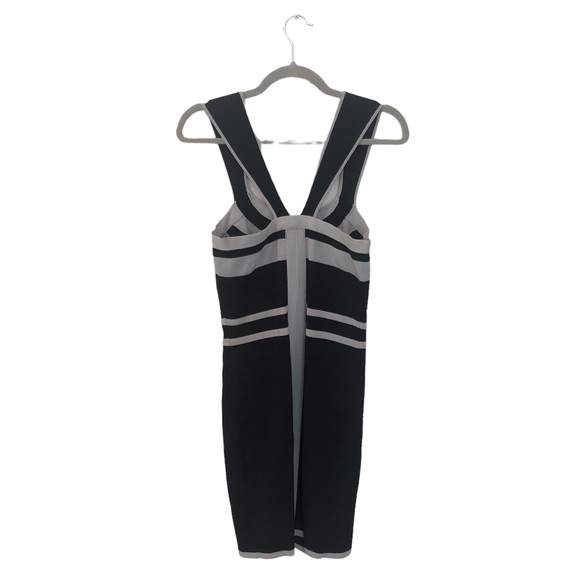 Express Bandage Sundress Black Gray Wide Strap Fitted Sexy - Picture 2 of 10